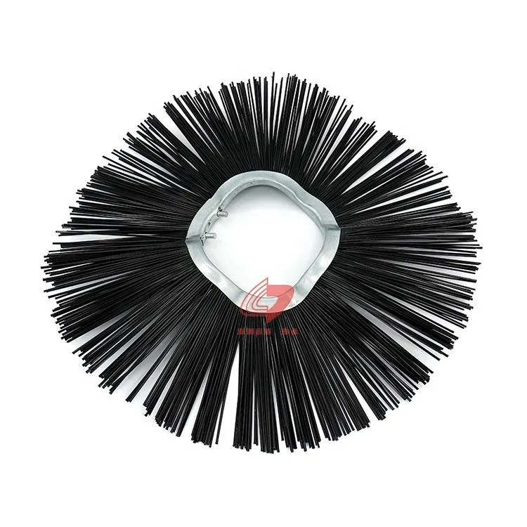 Convoluted Black Poly Wafer Brush With Steel Core Ring
