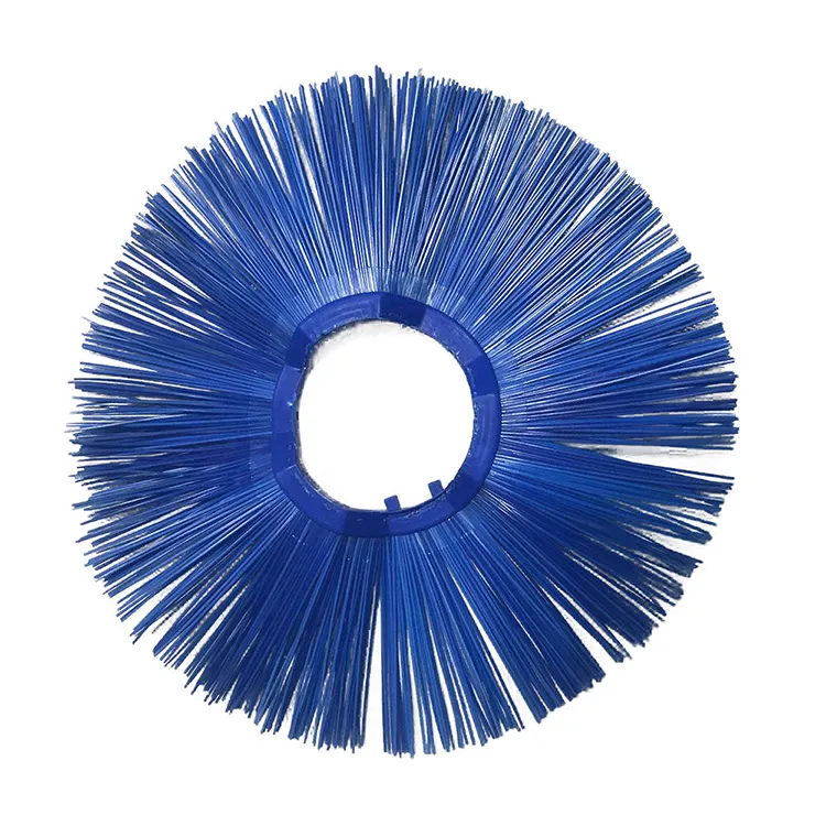 Convoluted Blue Poly Wafer Brush With Poly Core Ring