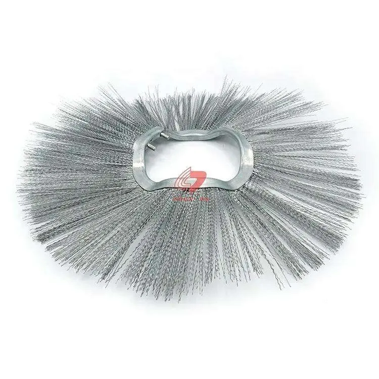 Convoluted Steel Core Ring Wafer Brush With Steel Wire Bristles